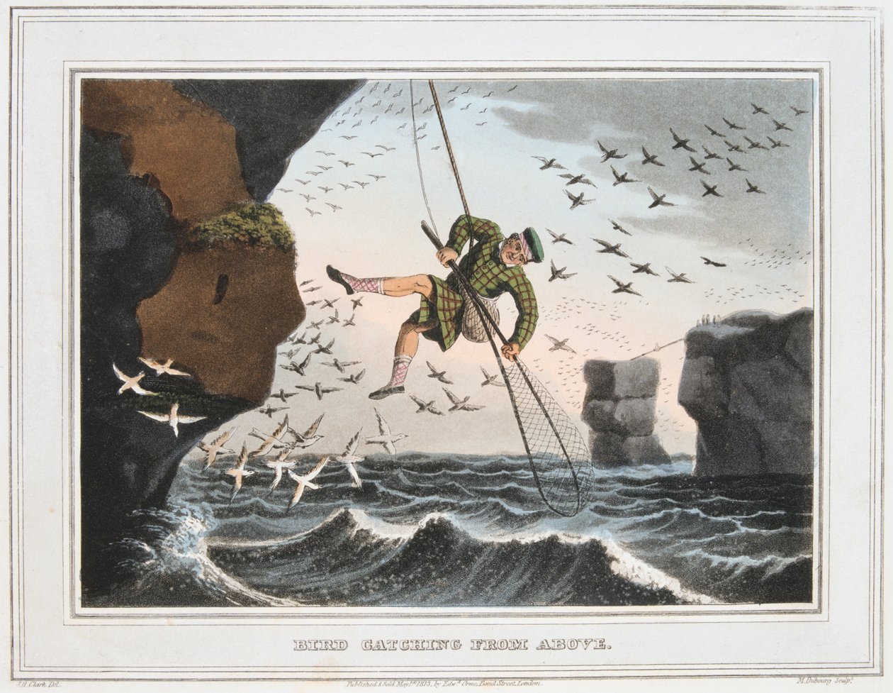 Łapanie ptaków z góry, Szetlandy, 1813 r. autorstwa Unbekannt
