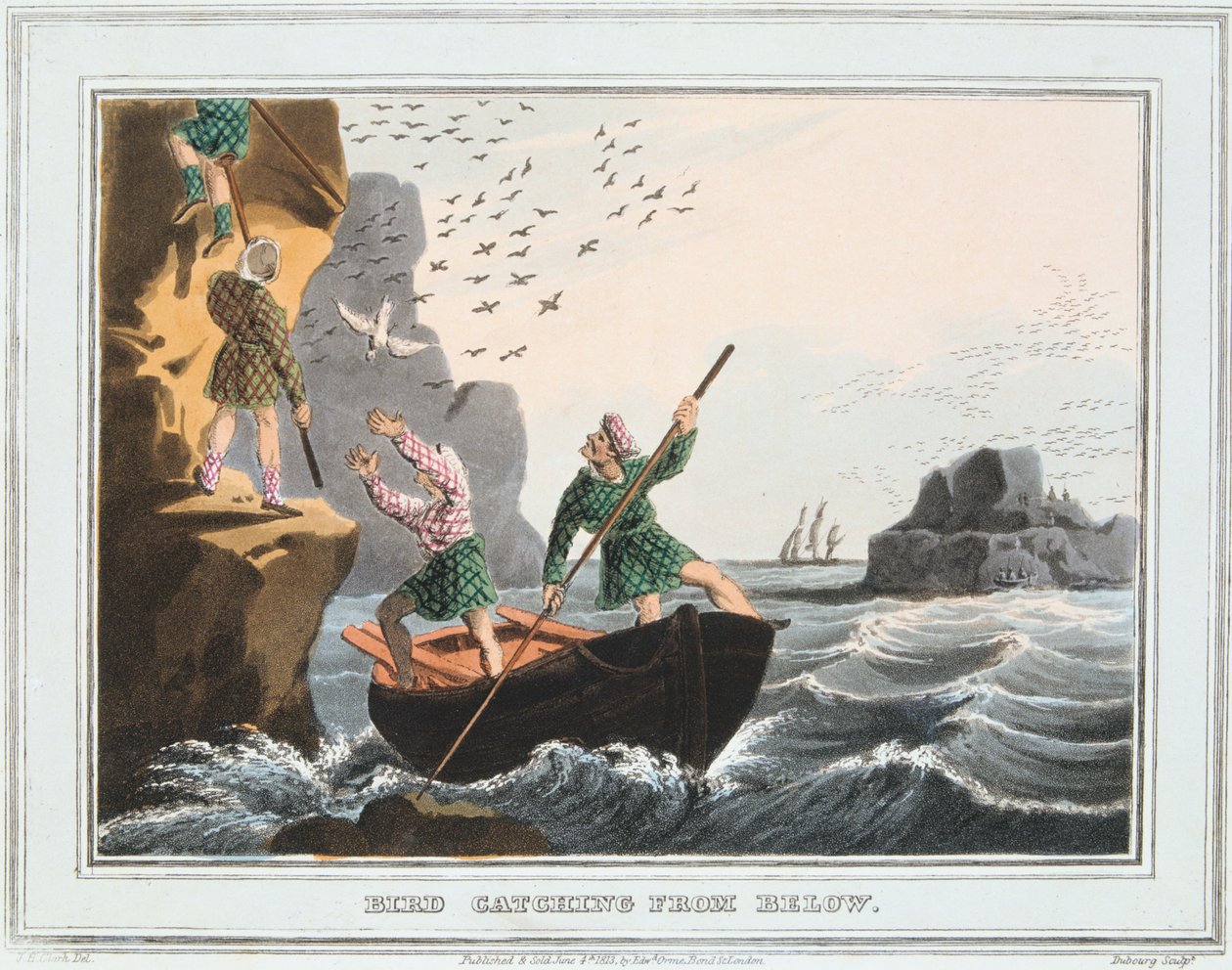 Łapanie ptaków z dołu, Szetlandy, 1813 autorstwa Unbekannt