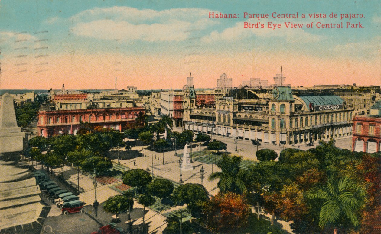 Widok z lotu ptaka na Central Park, Hawana, Kuba, c1919 autorstwa Unbekannt