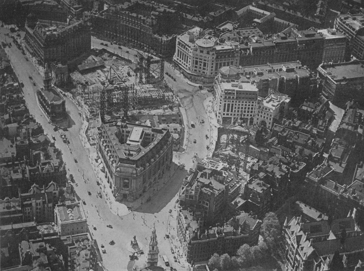 Widok z lotu ptaka na okolice Bush House, Londyn, 1924 autorstwa Unbekannt