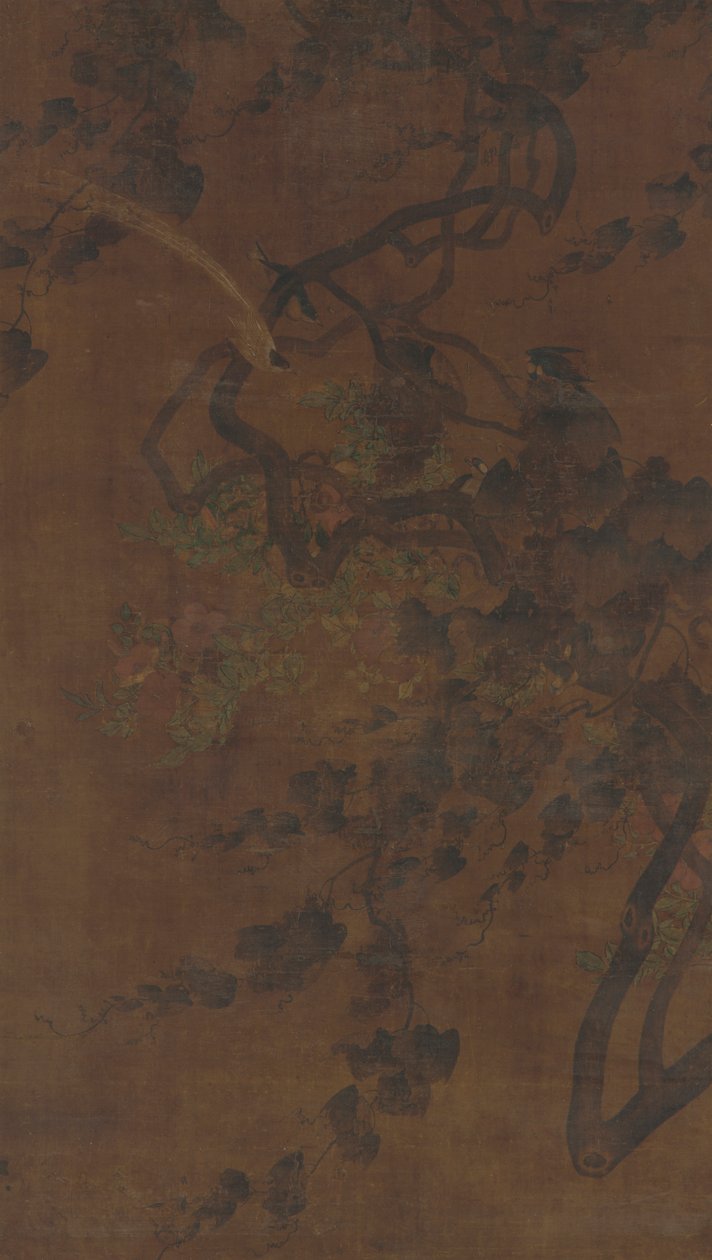 Ptaki, winorośle i kwiaty, dynastia Ming, 1368-1644. autorstwa Unbekannt