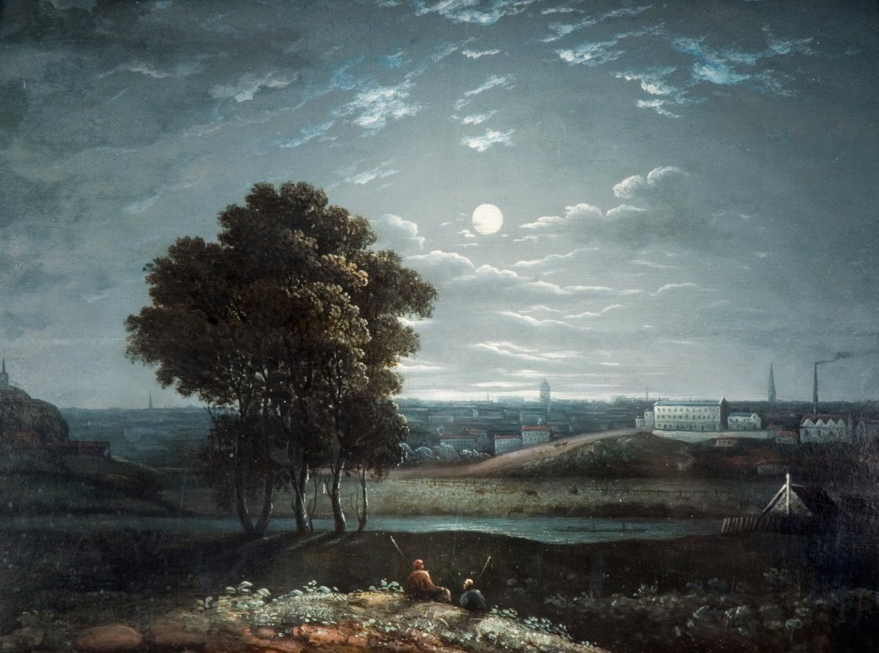 Birmingham przy świetle księżyca, 1800-1850. autorstwa Unbekannt