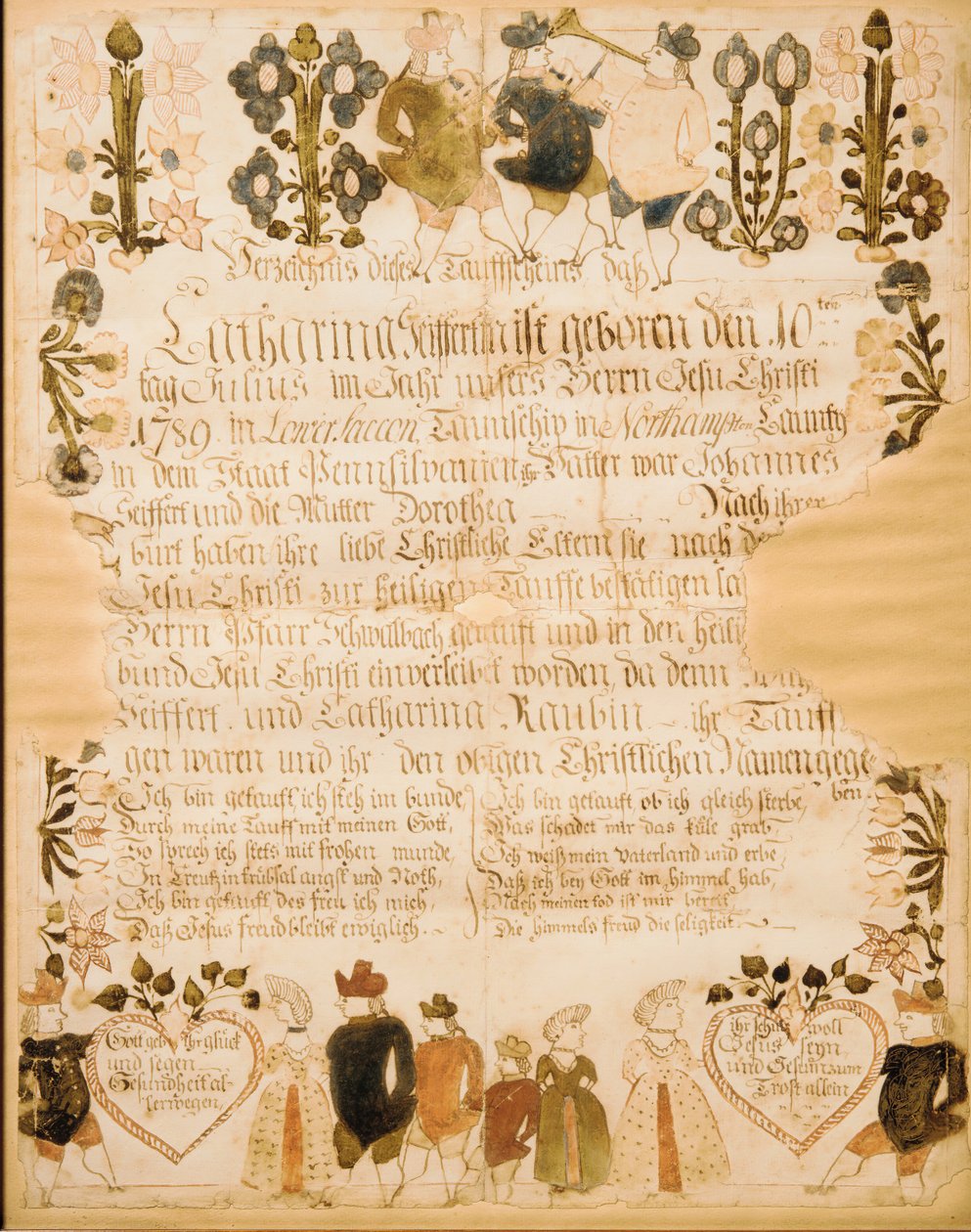 Akt urodzenia i chrztu z 1789 r. autorstwa Unbekannt