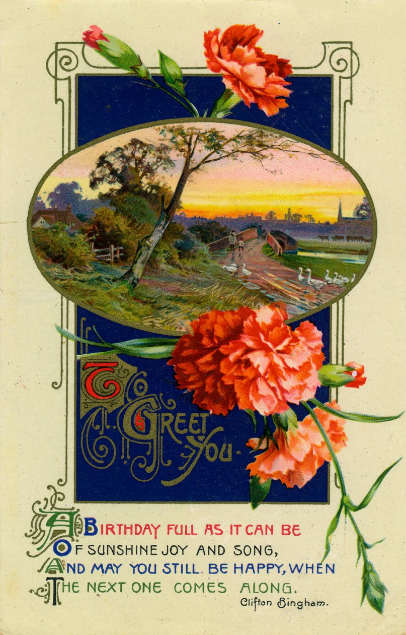 Pocztówka urodzinowa, c1911 autorstwa Unbekannt