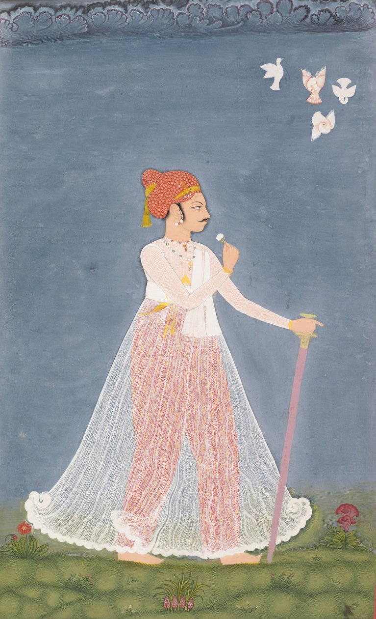 Bishen Singh jako młody mężczyzna, ca. 1780. autorstwa Unbekannt