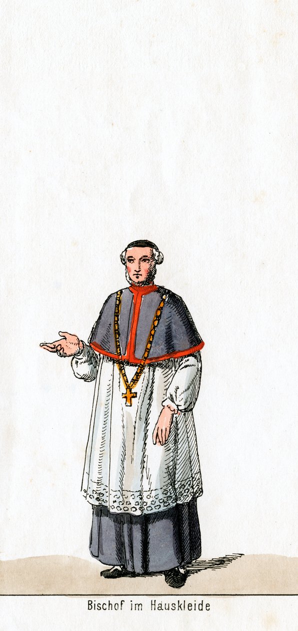 Biskup w stroju domowym, projekt kostiumu do sztuki Szekspira, Henryk VIII, XIX w. autorstwa Unbekannt