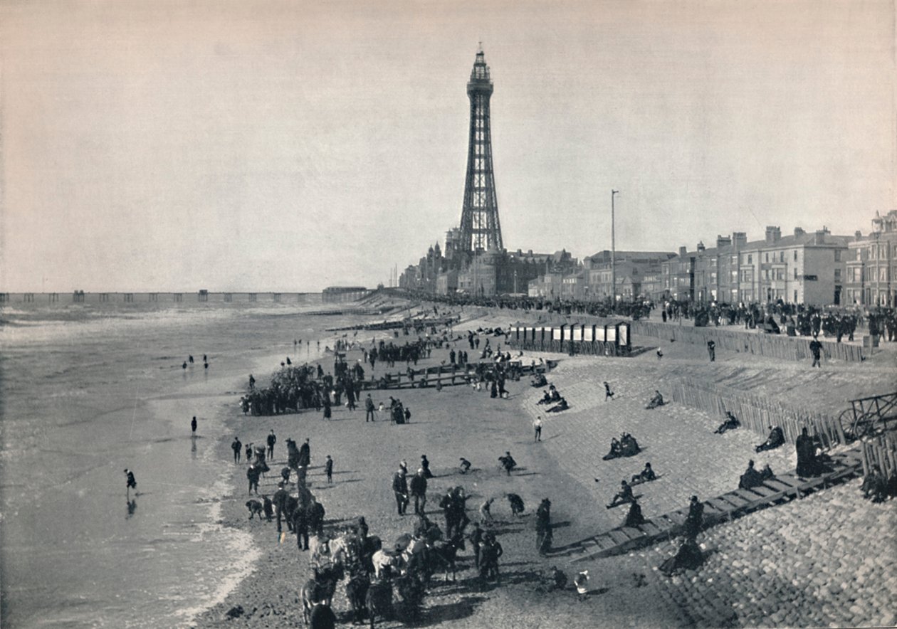 Blackpool - Widok frontu, ukazujący wieżę, 1895 autorstwa Unbekannt