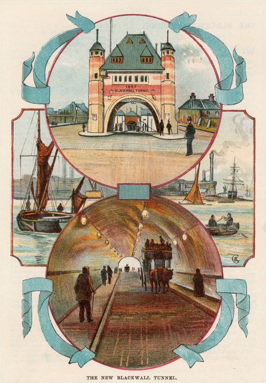Tunel Blackwall, Londyn, c1900 autorstwa Unbekannt