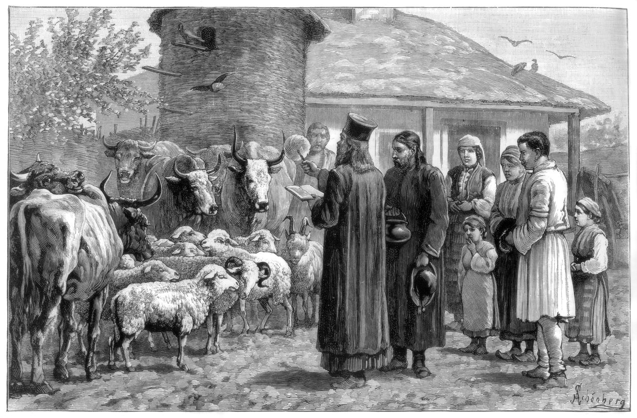 Błogosławieństwo zwierząt domowych, Bułgaria, 1887 autorstwa Unbekannt