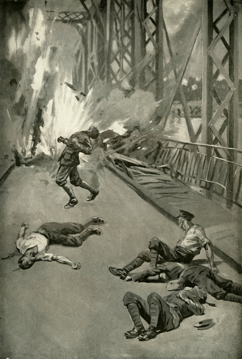 Wysadzenie mostu na Aisne w Soissons, 1919. autorstwa Unbekannt