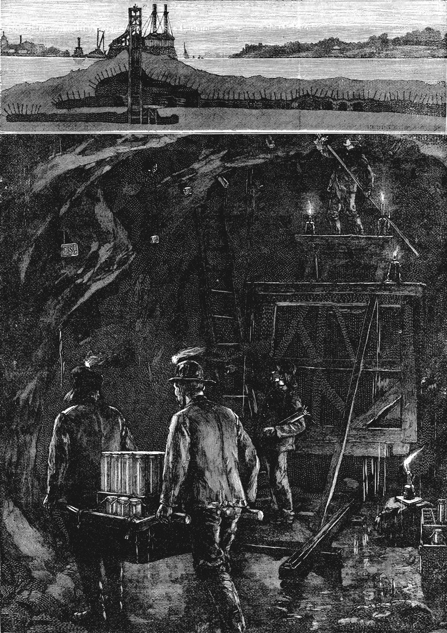 Wysadzanie Flood Rock, 1885, 1886 autorstwa Unbekannt