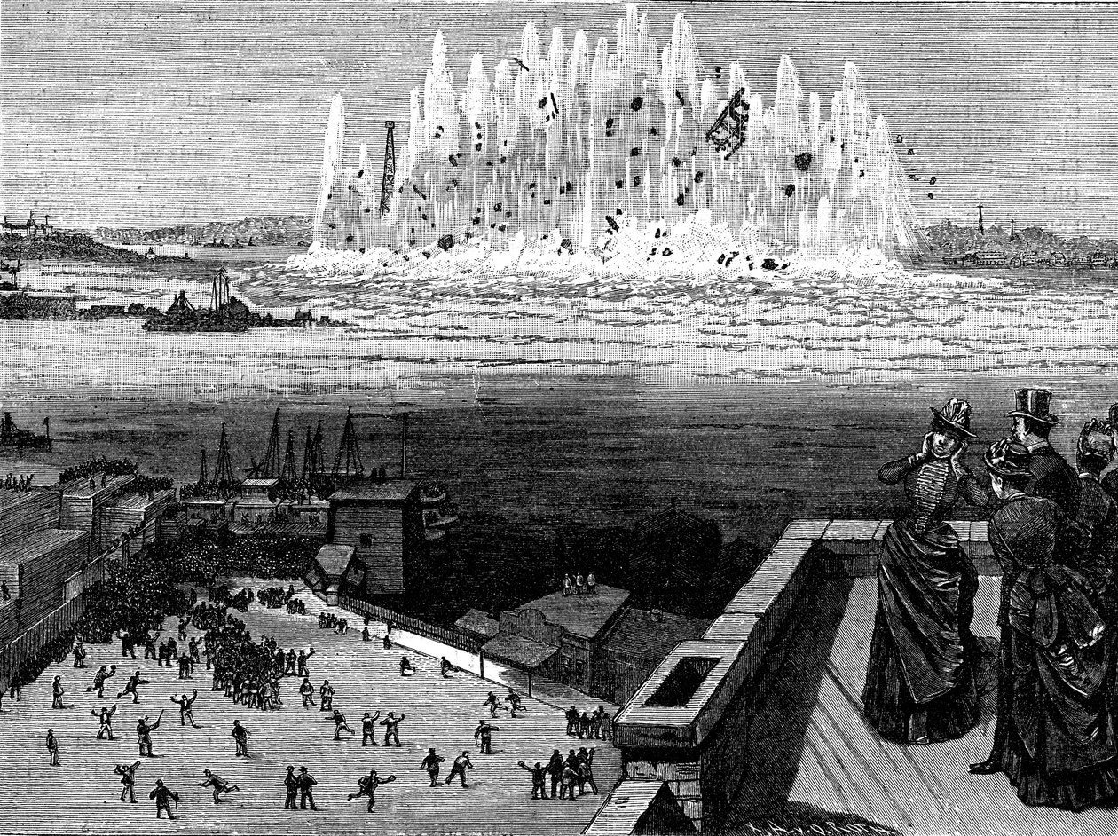 Wysadzanie Flood Rock, 1885, 1886. autorstwa Unbekannt