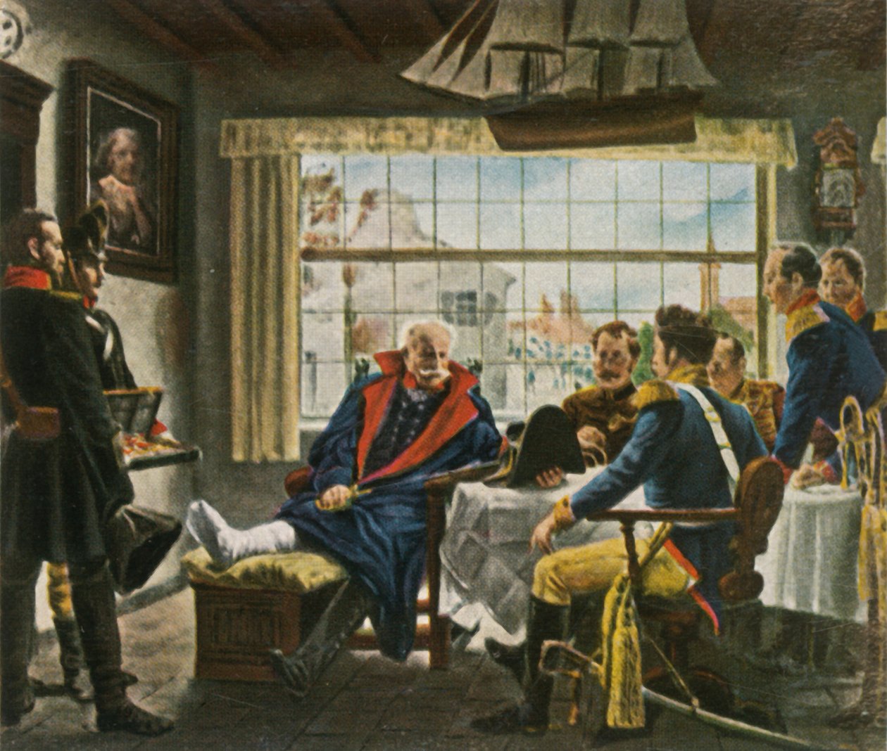 Blücher przejmuje medale Napoleona i kapelusz po... Waterloo, 18 czerwca 1815, 1936. autorstwa Unbekannt