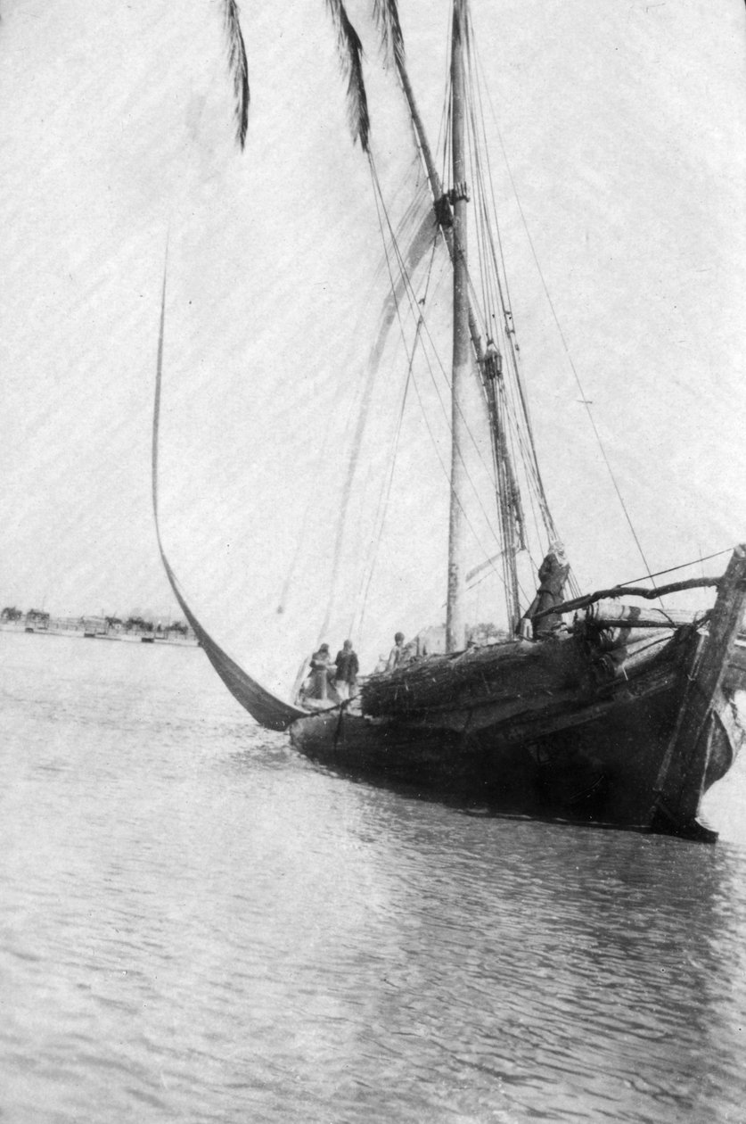 Łódź płynąca po rzece Tygrys, Mezopotamia, 1918 r. autorstwa Unbekannt