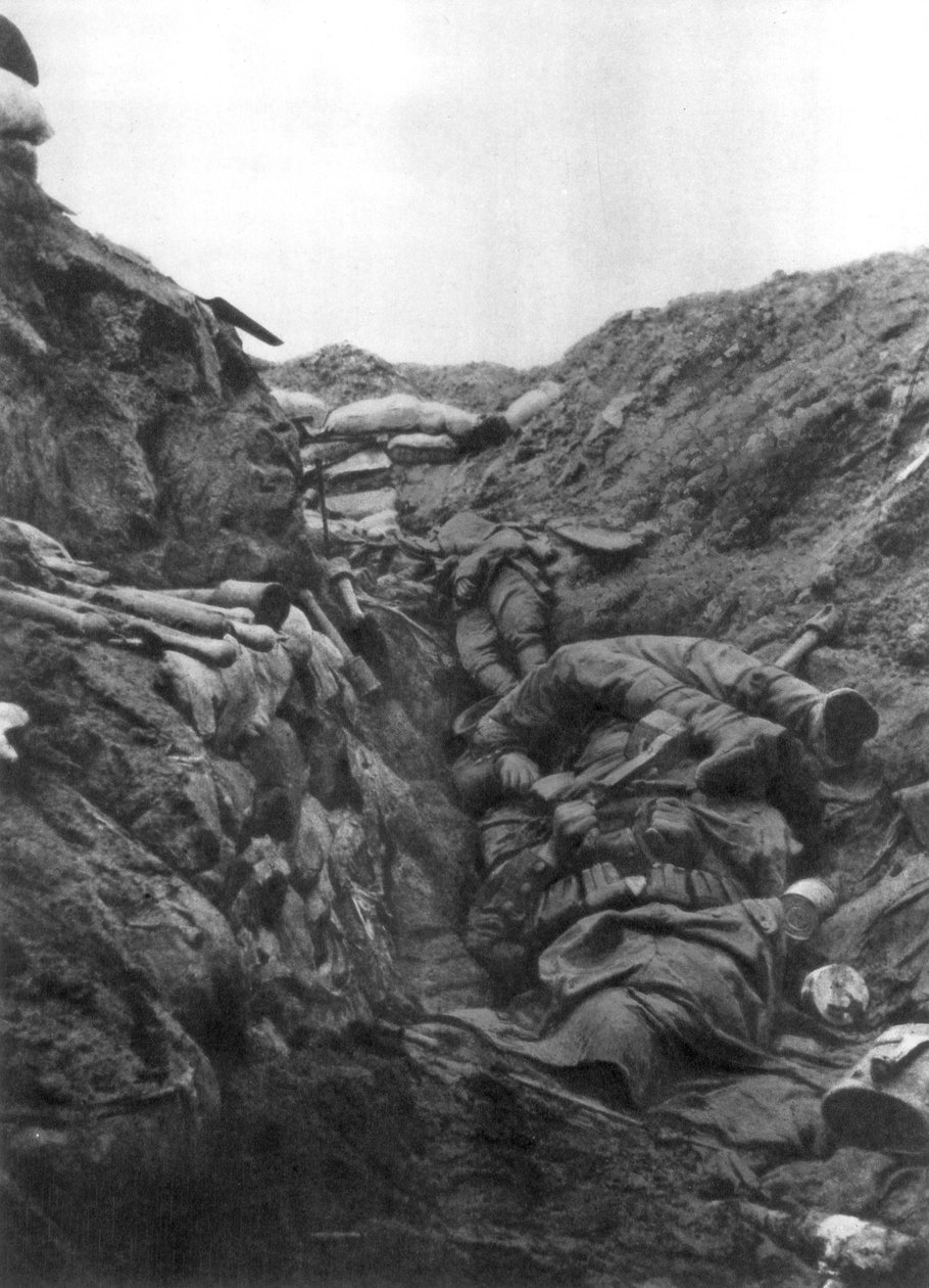 Ciała w rowie w Mort Homme, Verdun, Francja, 9 kwietnia 1916 autorstwa Unbekannt