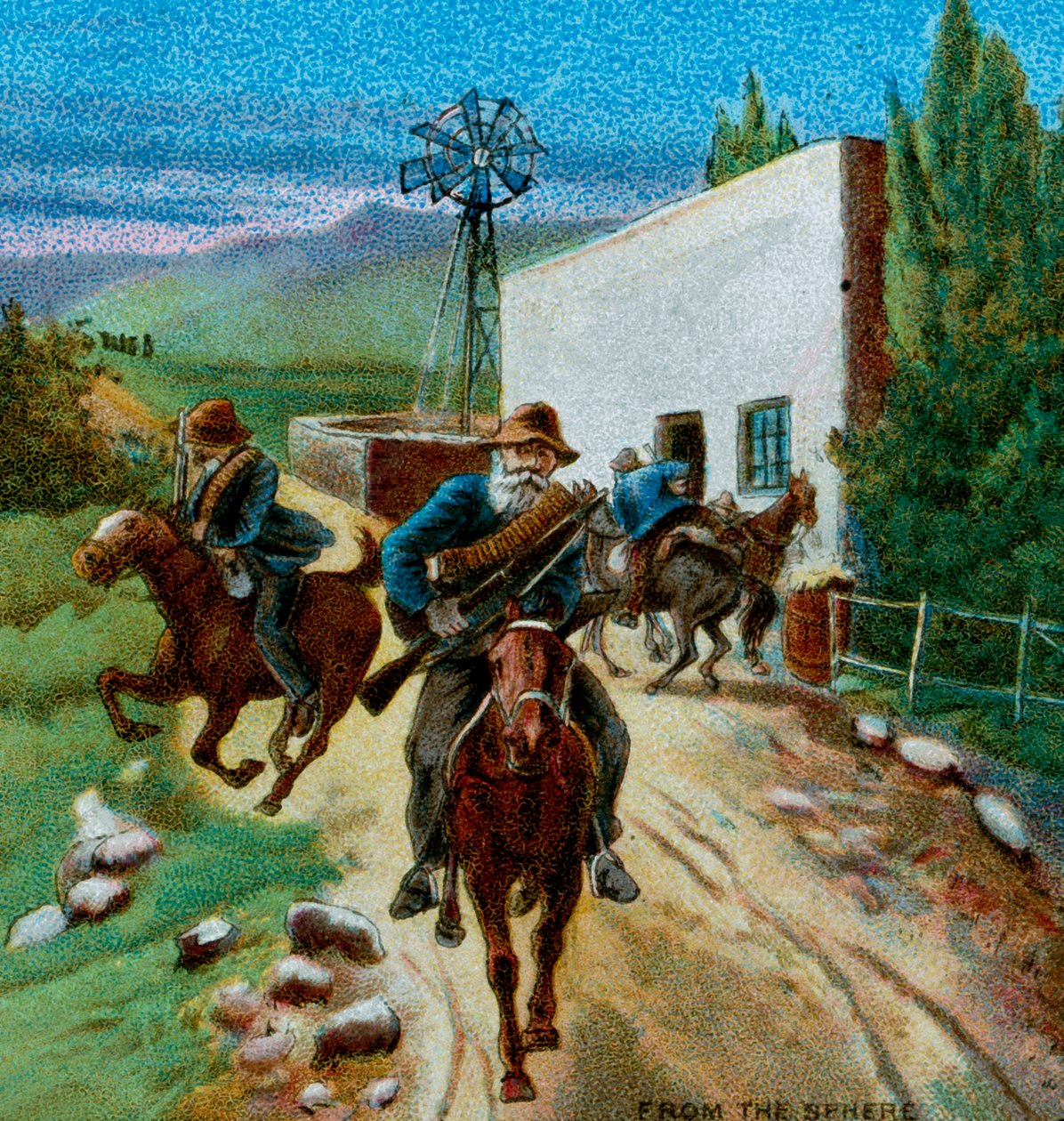 Burowie wycofują się z wiejskiego domu, 1900 autorstwa Unbekannt