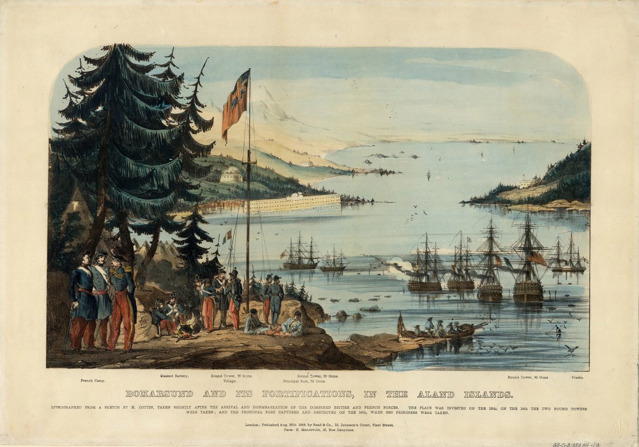 Bomarsund i jego fortyfikacje, na Wyspach Alandzkich 1854, 1854 autorstwa Unbekannt