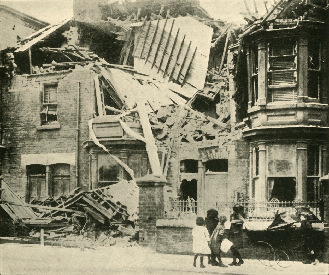 Domy zniszczone bombami, Hartlepool, I wojna światowa, grudzień 1914, ok.1920. autorstwa Unbekannt