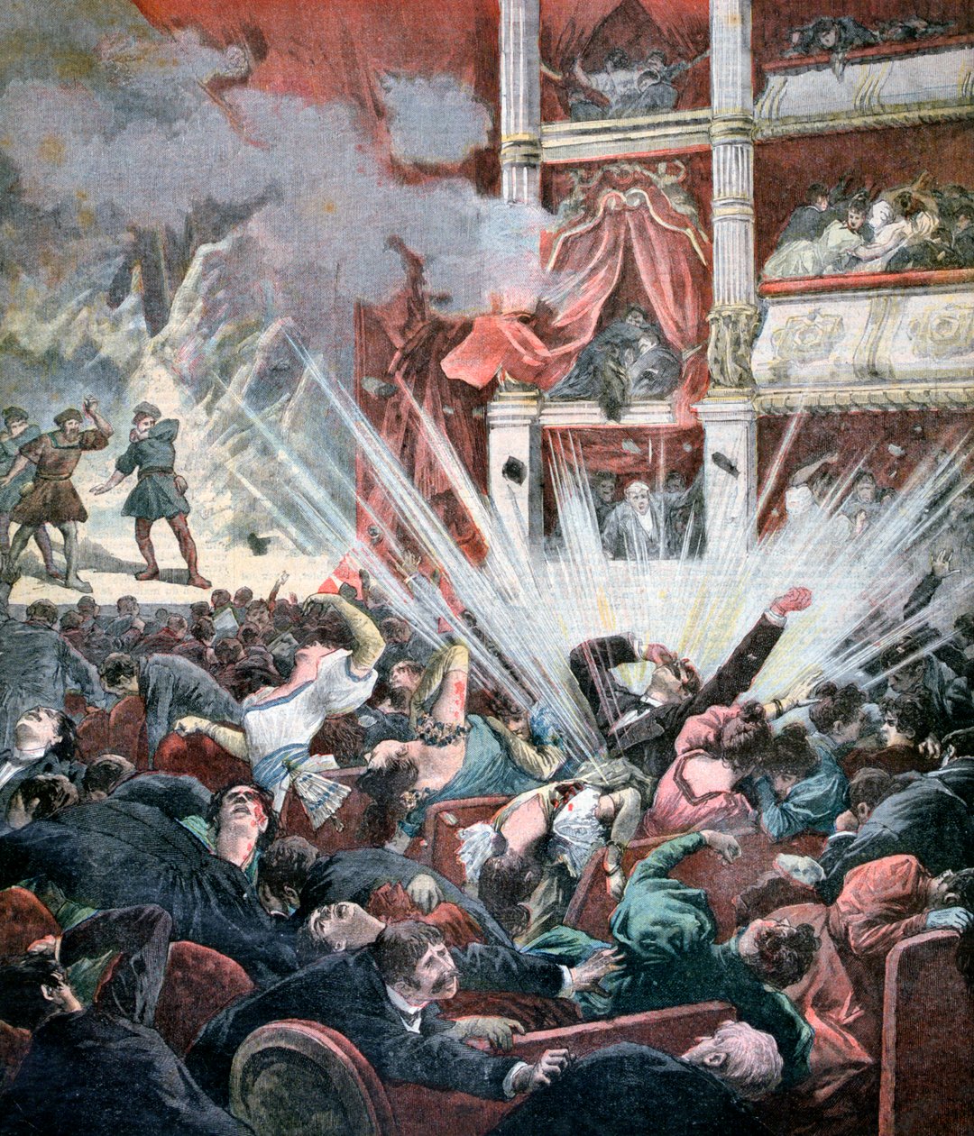 Wybuch bomby w Teatrze Liceu, Barcelona, 1893 autorstwa Unbekannt