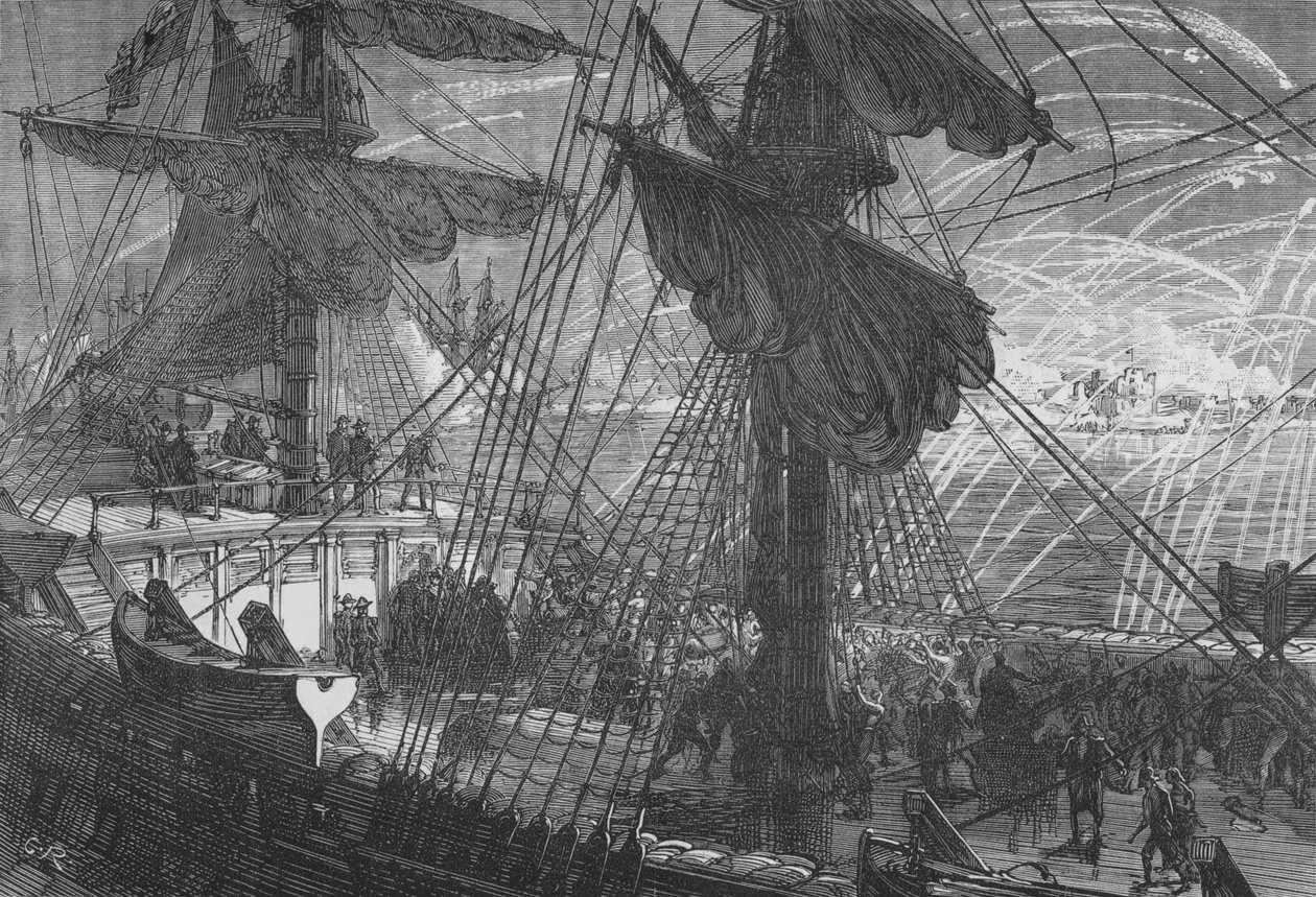 Bombardowanie spłukiwania, c1880 autorstwa Unbekannt