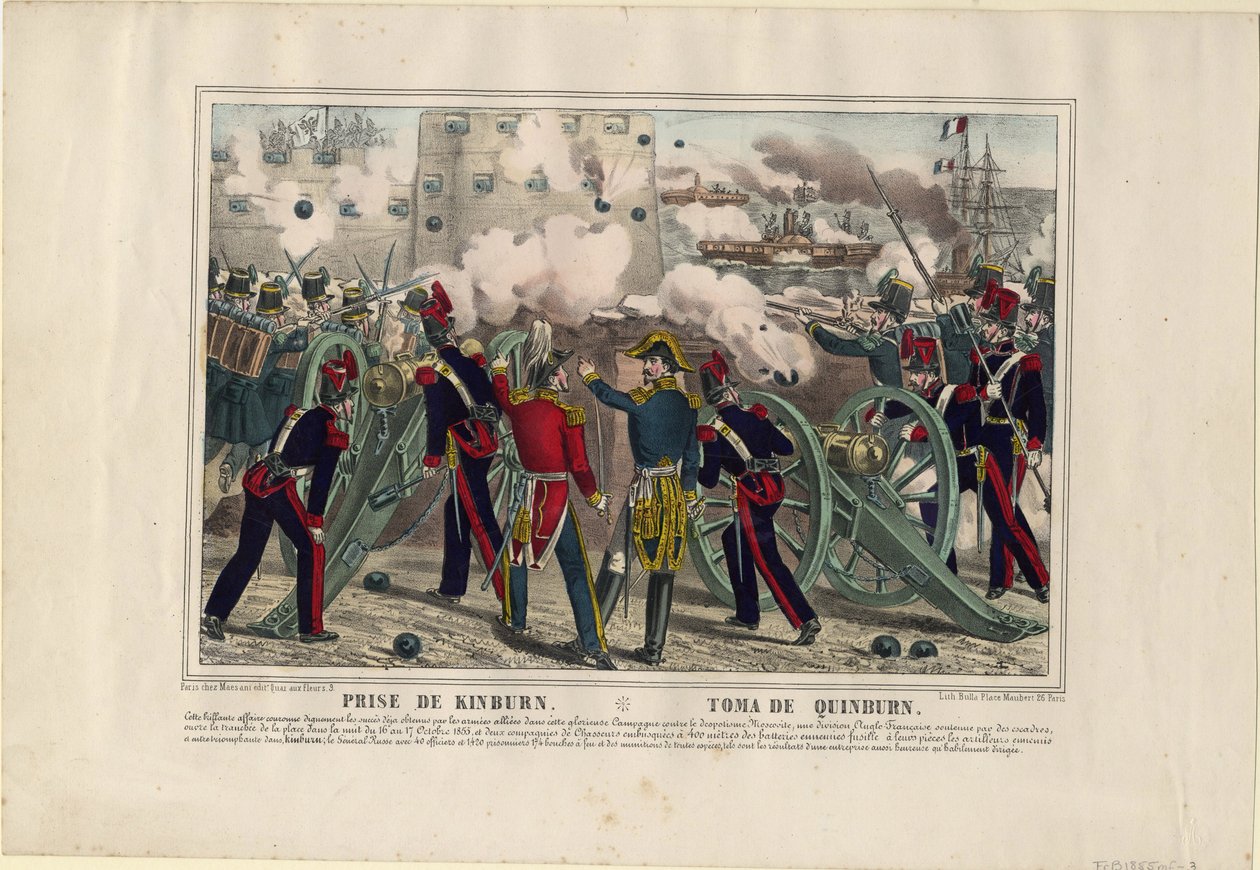 Bombardowanie Kinburn, 1855 autorstwa Unbekannt