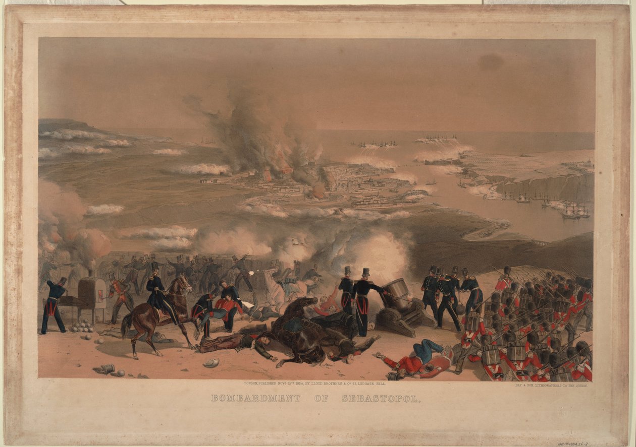 Bombardowanie Sewastopola, 1854 autorstwa Unbekannt