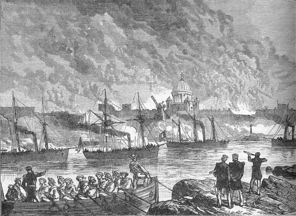 Bombardowanie Sweaborga, ok. 1880 r. autorstwa Unbekannt