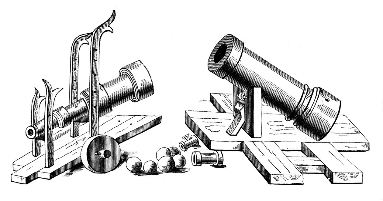 Bombardy na wózkach stałych i tocznych, 1870 autorstwa Unbekannt
