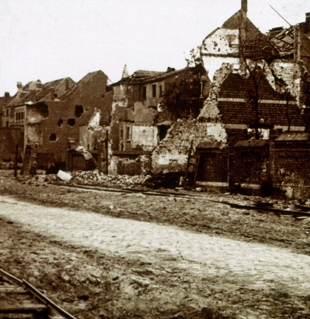 Zbombardowane budynki, Nieuwpoort, Flandria, Belgia, c1914-c1918 autorstwa Unbekannt