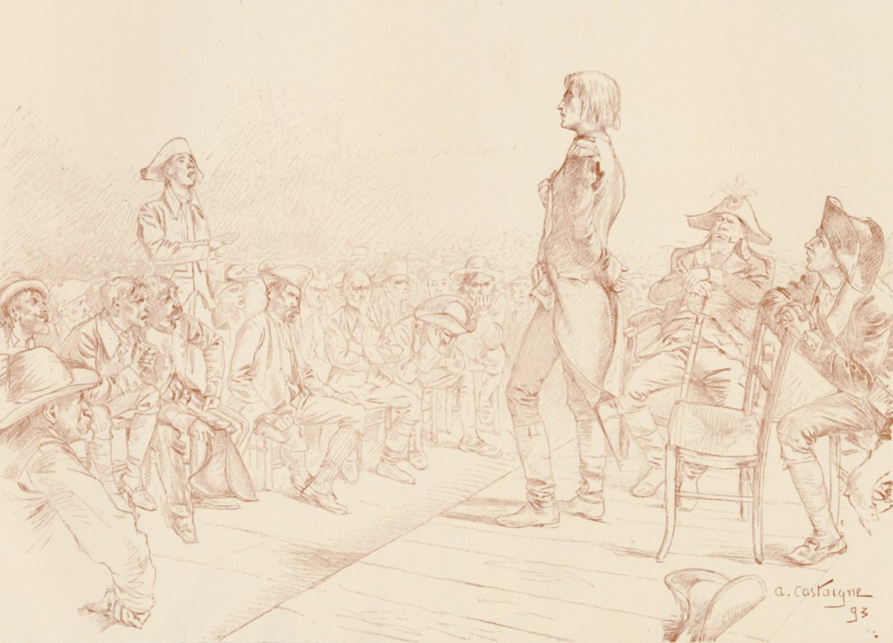 Bonaparte przemawiający do klubu jakobinów na Korsyce, c1789, 1896 autorstwa Unbekannt