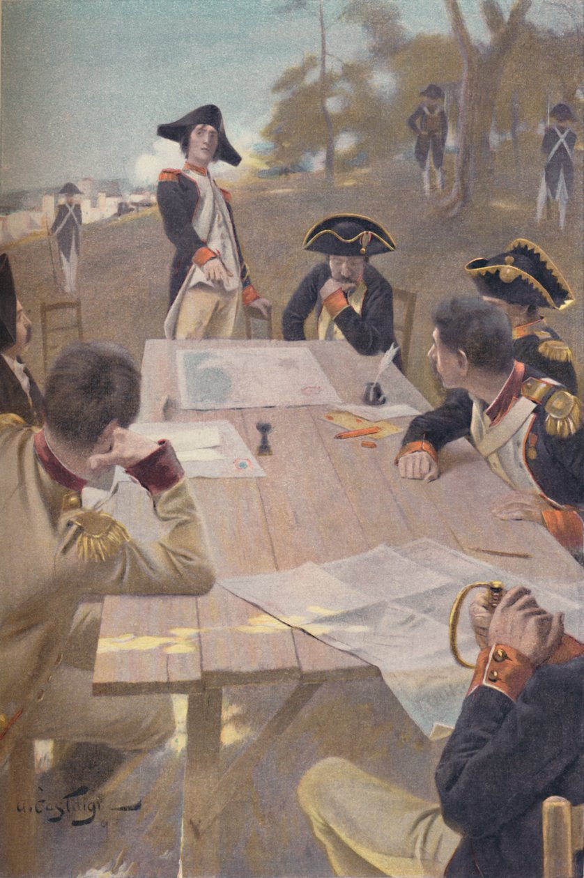 Bonaparte wyjaśniający swój plan zdobycia Tulonu, 1793, 1896 autorstwa Unbekannt