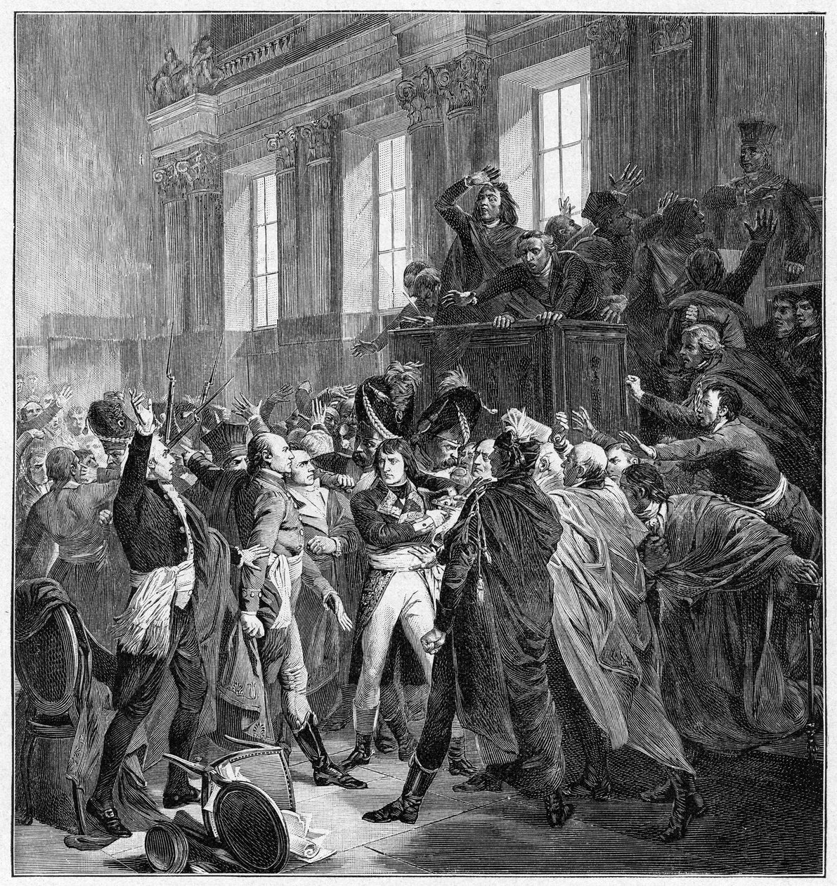 Bonaparte i Sobór Pięciuset w St Cloud, 10 listopada 1799, 1900 autorstwa Unbekannt