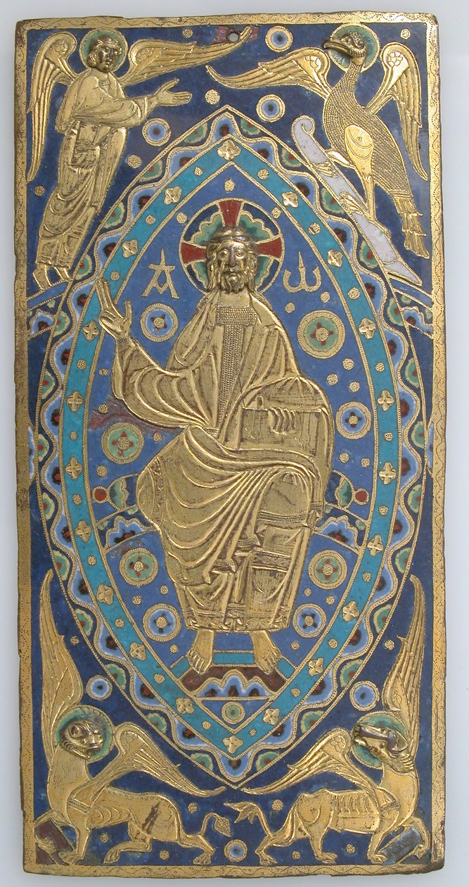 Okładka książki tablica z Chrystusem w majestacie, francuski, ca. 1200. autorstwa Unbekannt