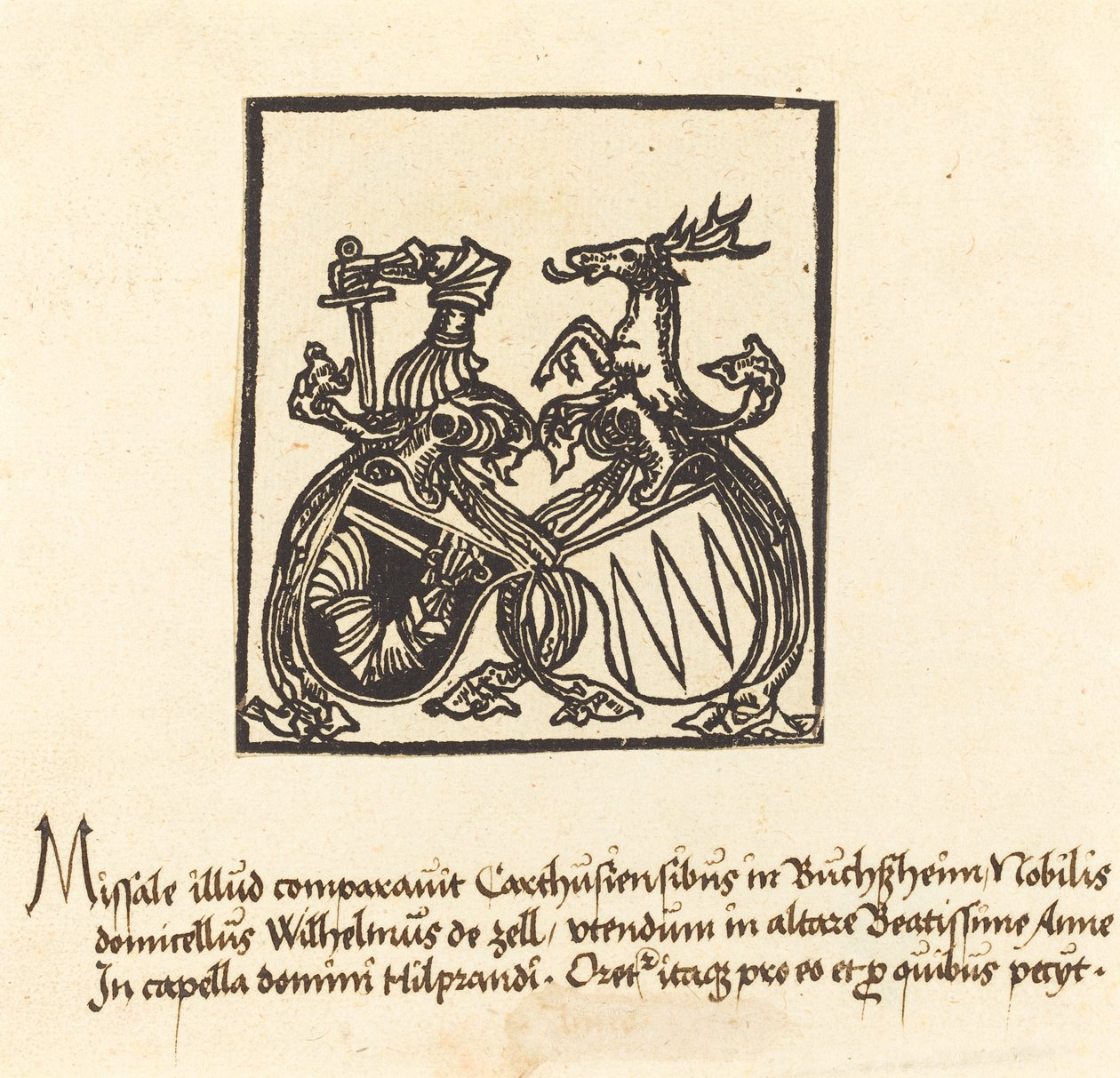 Ekslibris Wilhelma von Zella, rok 1500 lub później. autorstwa Unbekannt