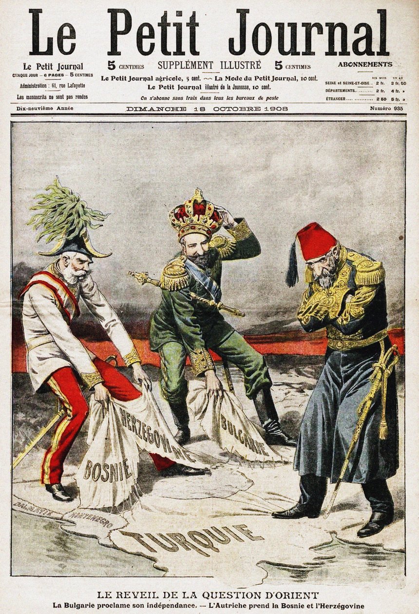 Kryzys bośniacki. Okładka francuskiego czasopisma Le Petit Journal, 18 października 1908, 1908 autorstwa Unbekannt