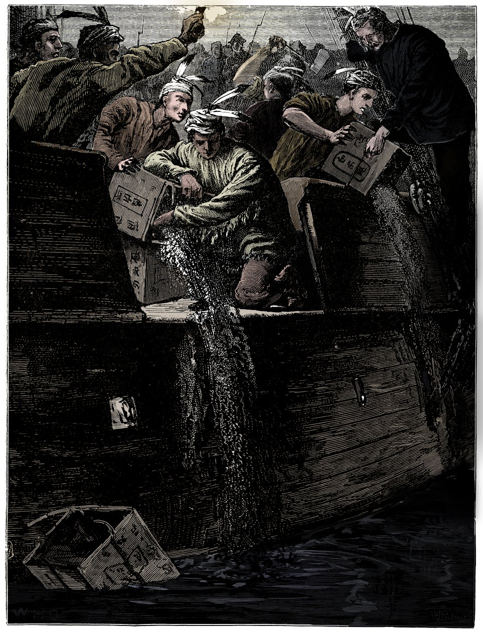 Boston Tea Party, 26 grudnia 1773 autorstwa Unbekannt
