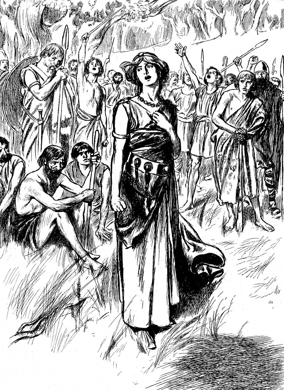 Boudicca Boadicea brytyjska królowa Icenów z I wieku, zbierająca swe wojska, ok. 1900 r autorstwa Unbekannt