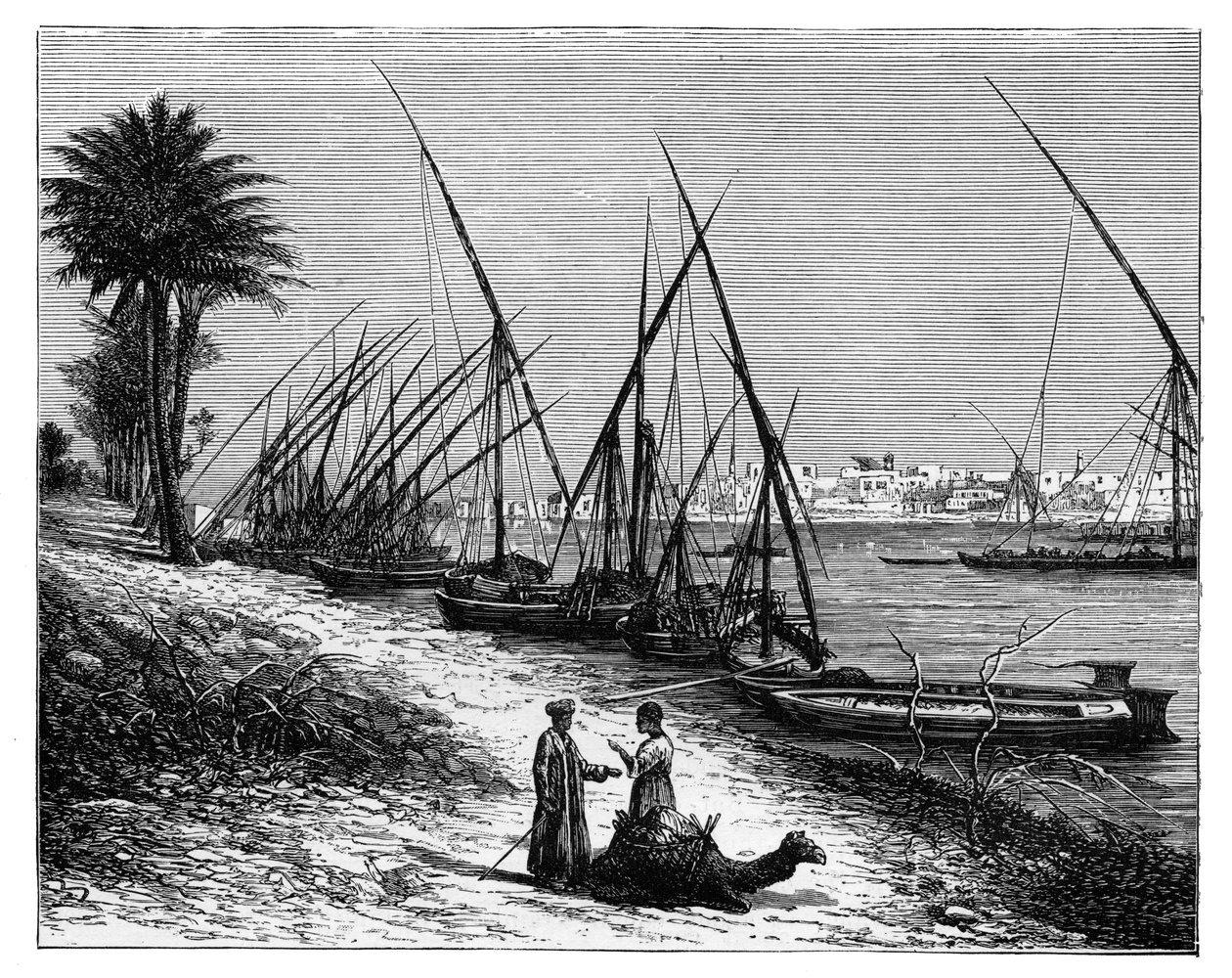 Boulak nad Nilem, Kair, Egipt, ok. 1890 r. autorstwa Unbekannt