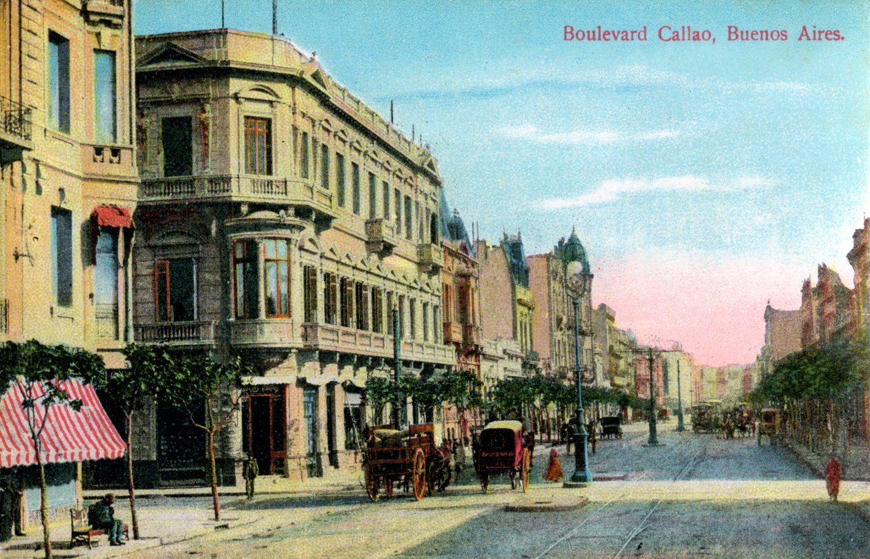 Boulevard Callao, Buenos Aires, Argentyna, koniec XIX lub początek XX wieku autorstwa Unbekannt