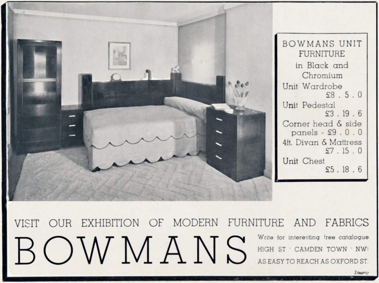 Bowmans - Odwiedź naszą wystawę nowoczesnych mebli i tkanin, 1935 autorstwa Unbekannt