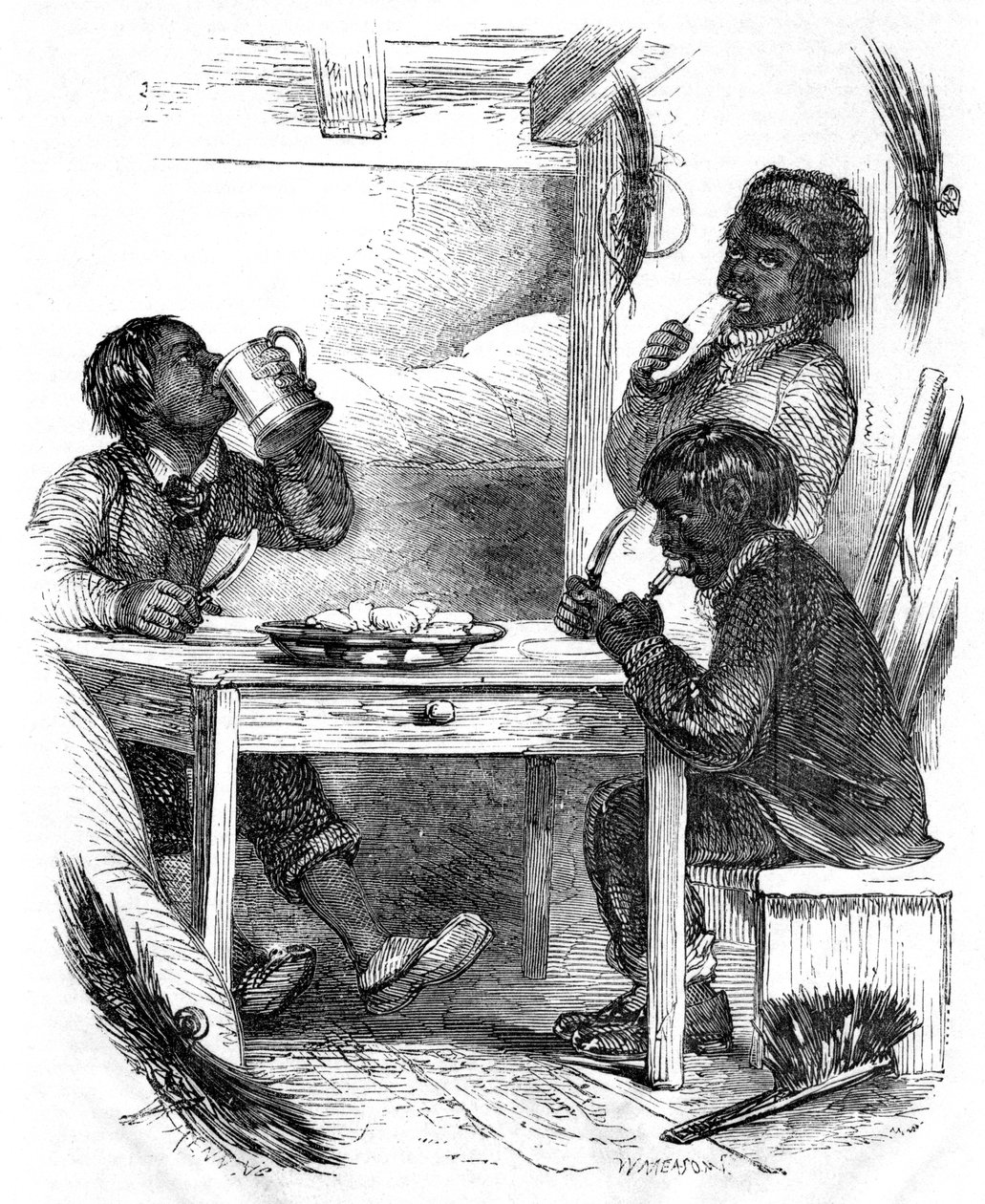 Chłopcy kominiarze jedzący wieczorny posiłek, 1861 autorstwa Unbekannt