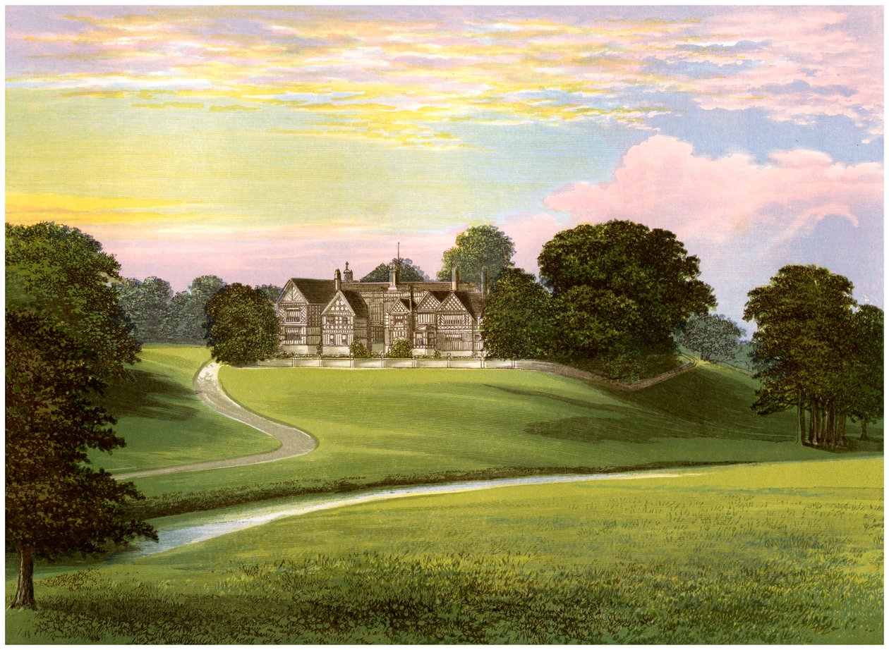 Bramall Hall, Cheshire, dom rodziny Davenport, ok. 1880 autorstwa Unbekannt