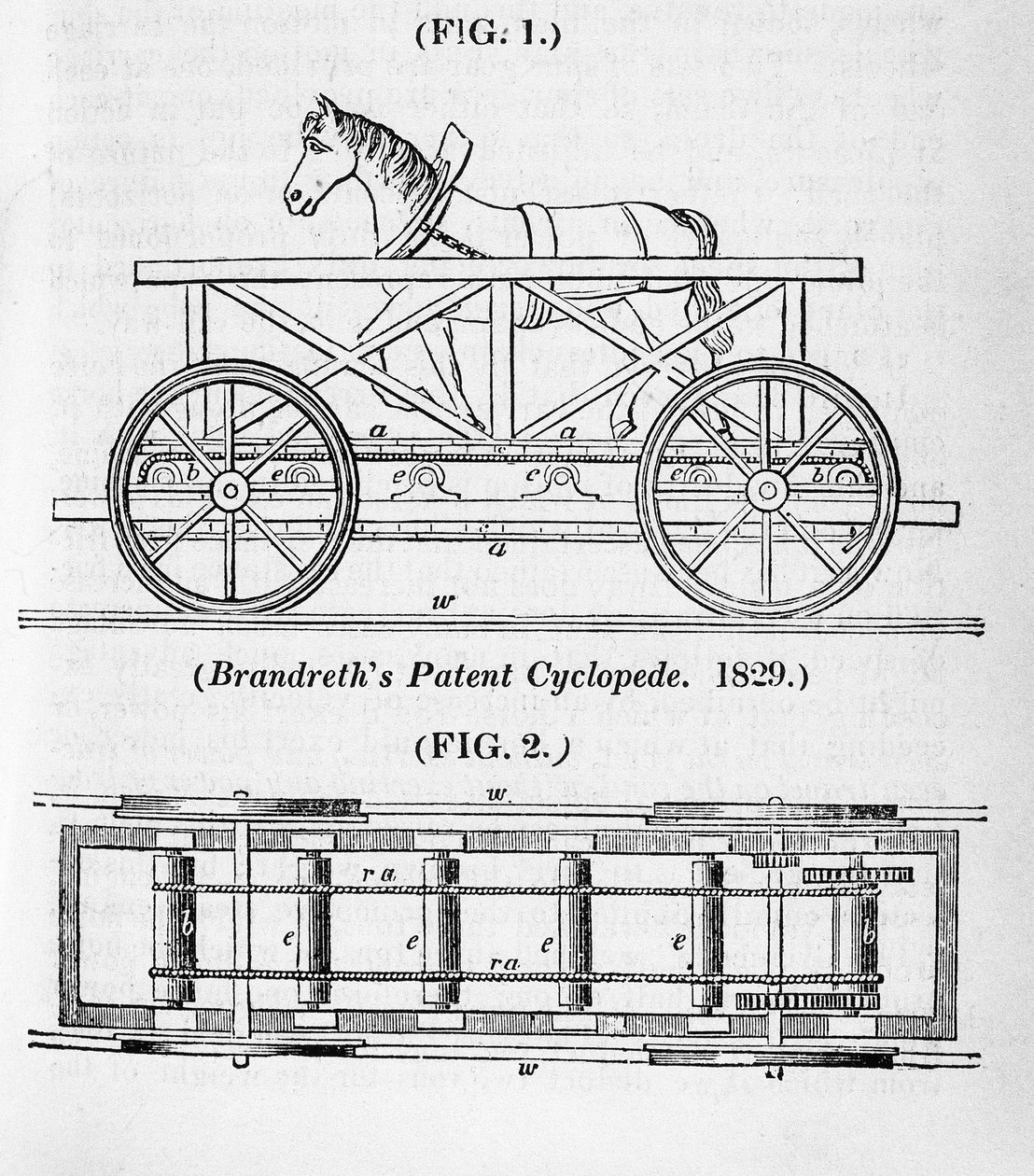Lokomotywa konna Brandreths Cycloped, 1829 autorstwa Unbekannt