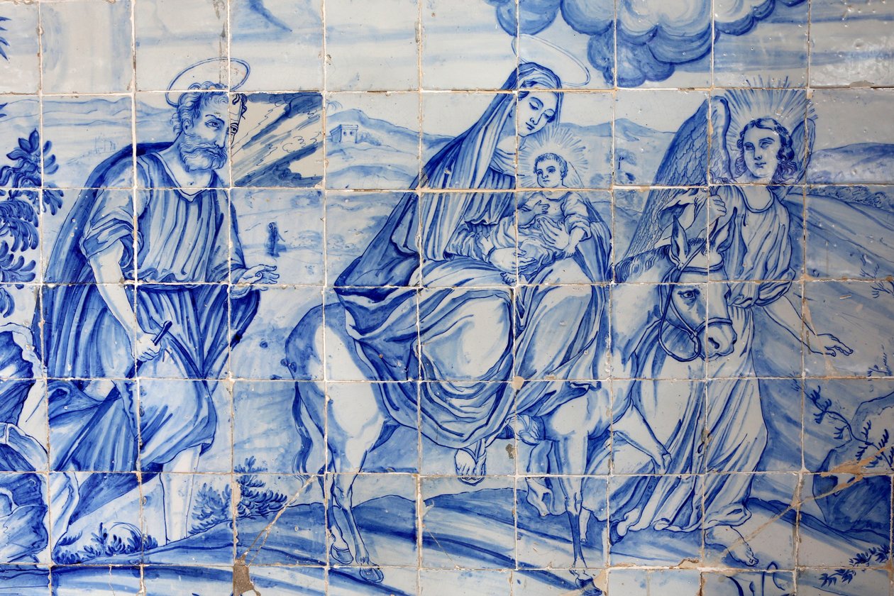 Brazylia, Bahia, Salvador: Azulejo w kościele Bonfim: lot do Egiptu autorstwa Unbekannt