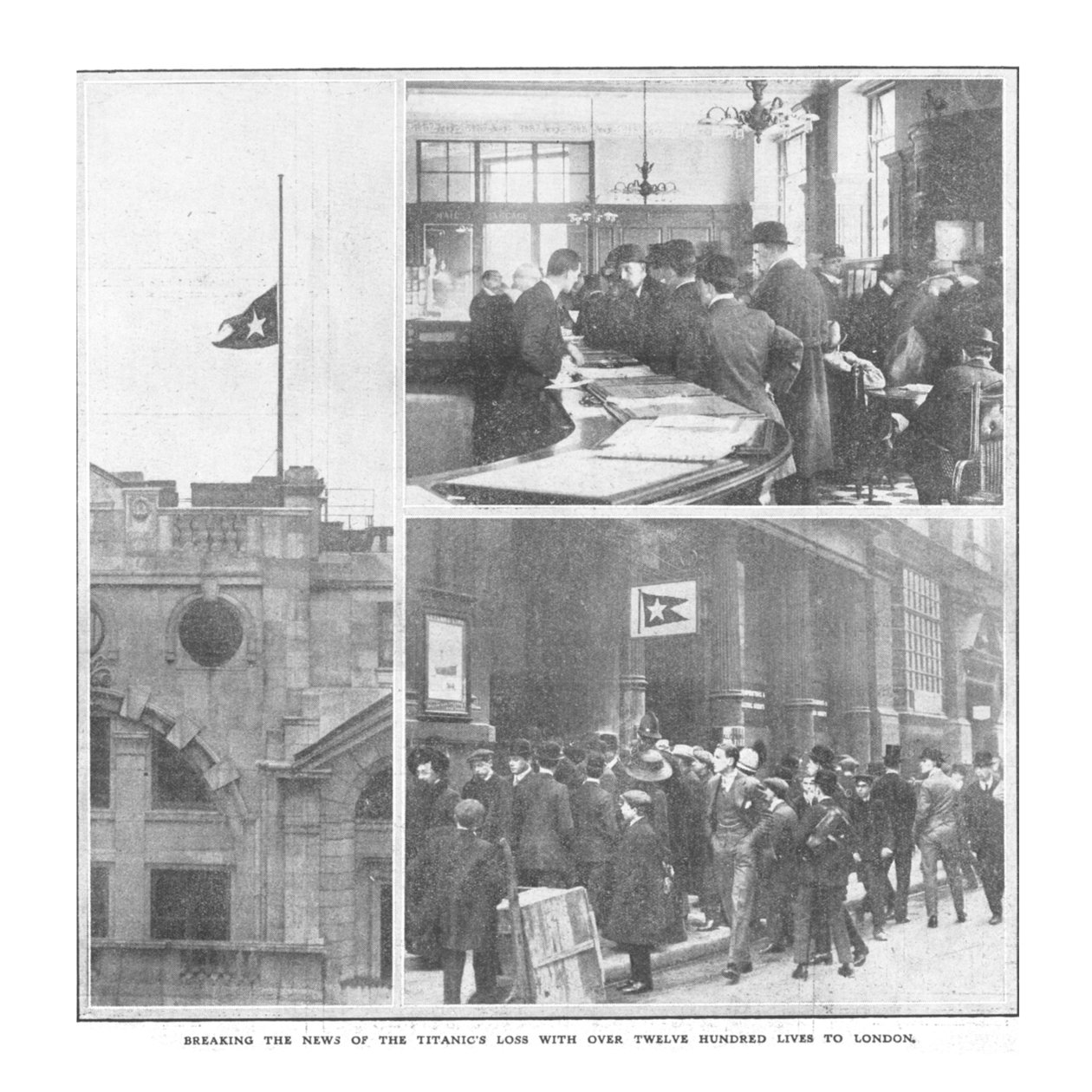 Przekazując wieści o stracie Titanics z ponad dwunastoma mieszkańcami do Londynu, 20 kwietnia 1912 r. autorstwa Unbekannt