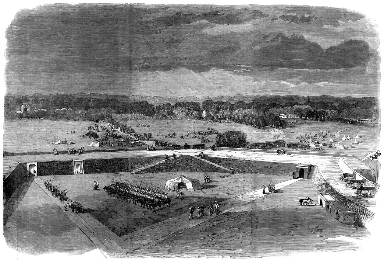Generał brygady Havelock opuszcza fortecę Allahabadu, by odzyskać Cawnpore, 1857 autorstwa Unbekannt