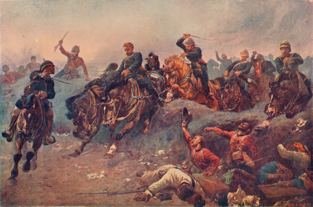 Artyleria brytyjska wkraczająca na linie wroga w Tel-el-Kebir, Egipt, 1882, 1883 1906 autorstwa Unbekannt