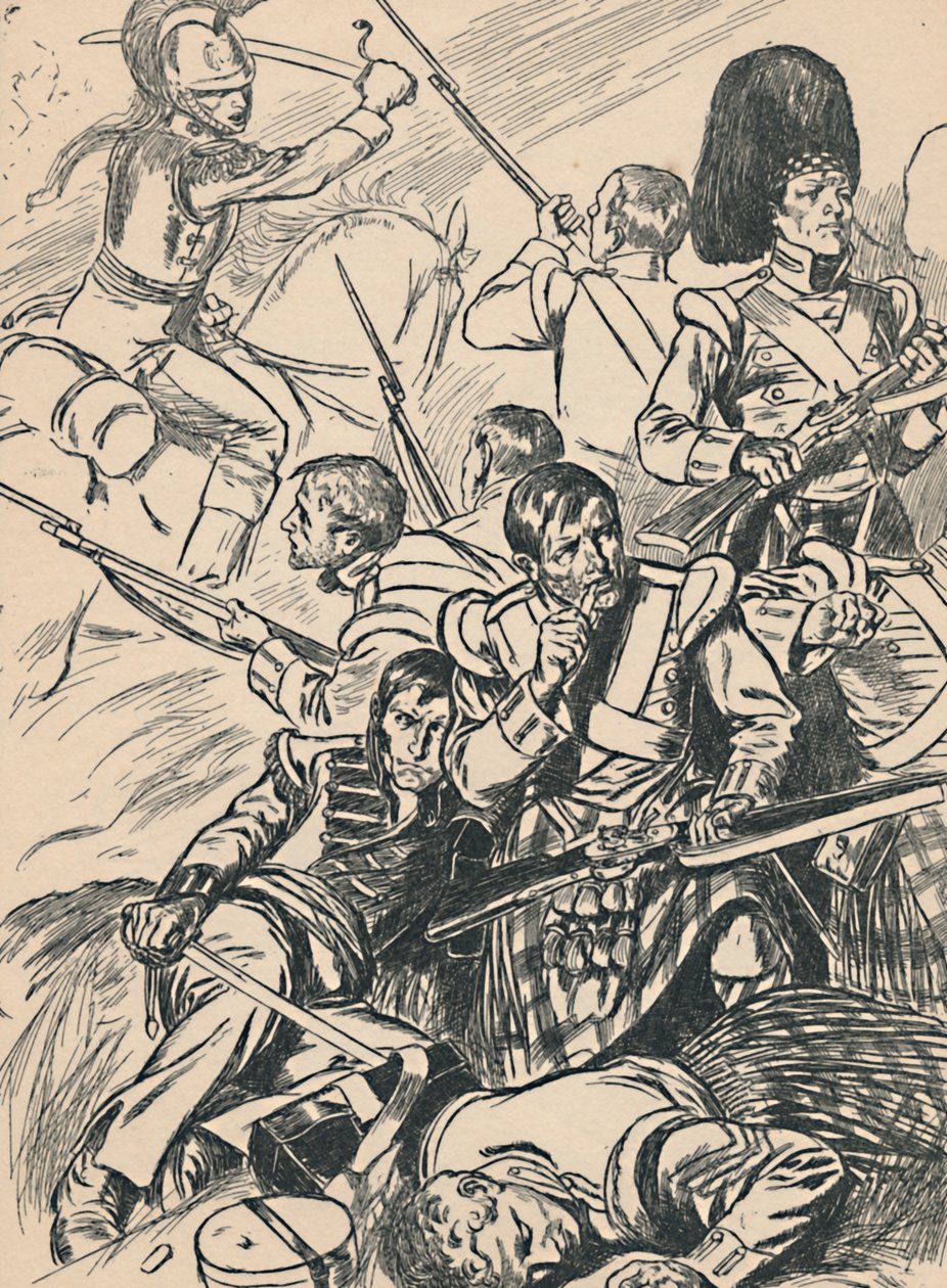 Brytyjscy żołnierze w bitwie pod Waterloo, c1907 autorstwa Unbekannt