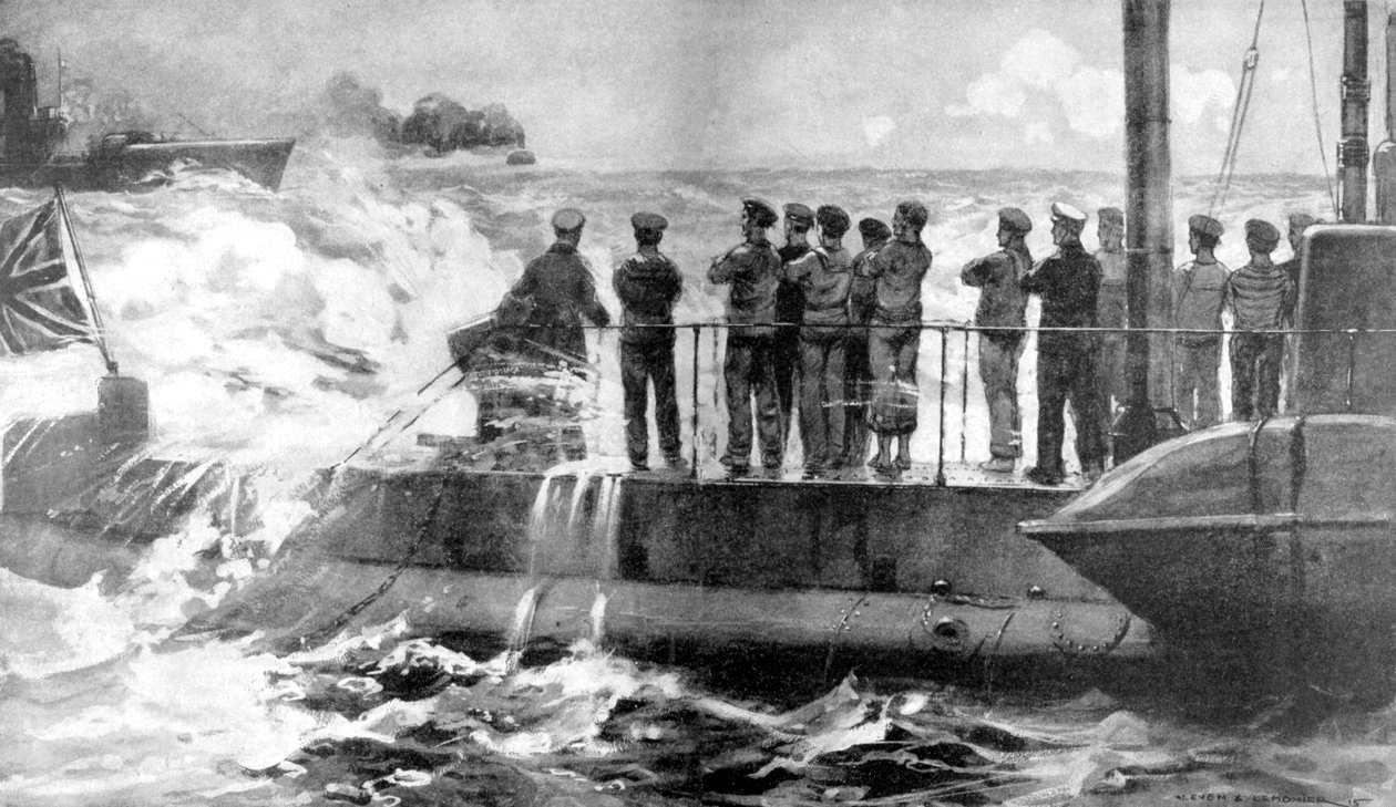 Brytyjski okręt podwodny E-13 na Bałtyku, aby pomóc Rosjanom, I wojna światowa, 1915 autorstwa Unbekannt