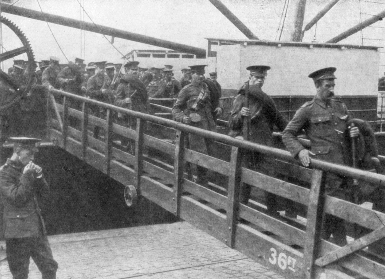 Wojska brytyjskie wyokrętowane we Francji, 7 sierpnia 1914 r autorstwa Unbekannt
